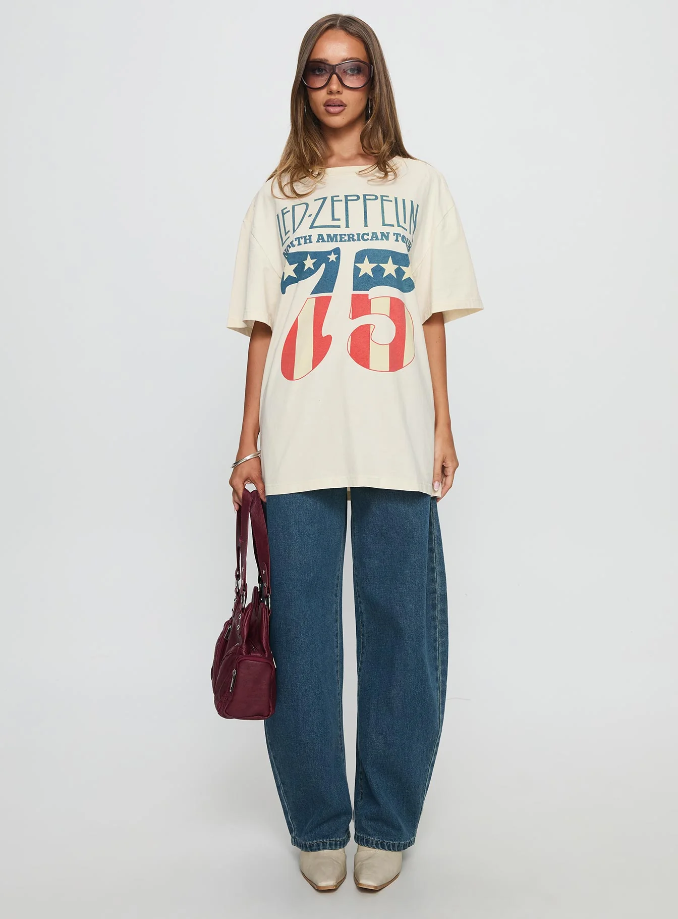4th July Led Zepplin Oversized Tee White - Image 7