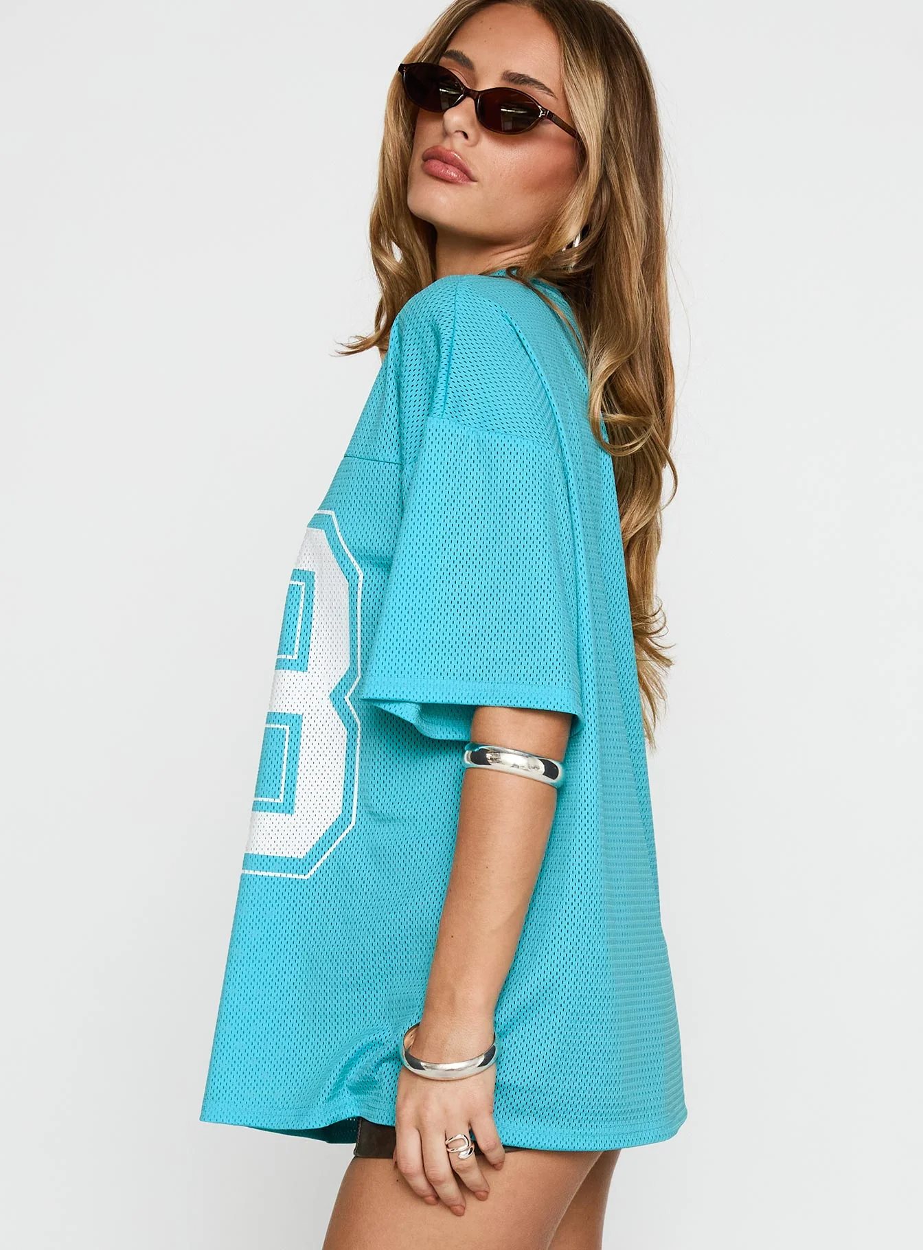 98 Sports Oversized Graphic Tee Blue - Image 3