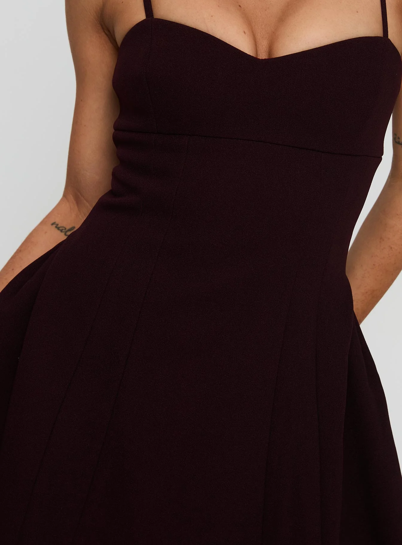 Abdul Mini Dress Wine - Image 6
