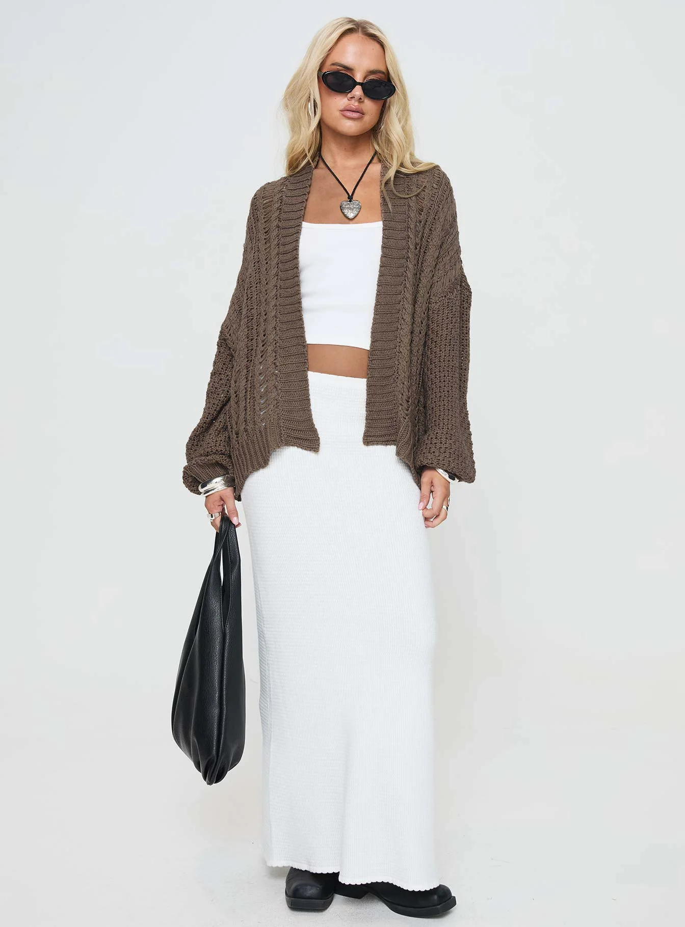 Abner Cable Cardigan Brown - Image 3