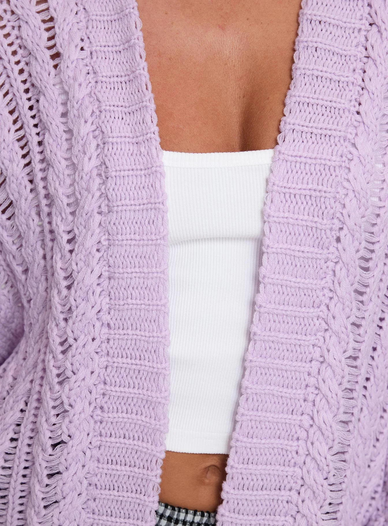 Abner Cable Cardigan Lilac - Image 6