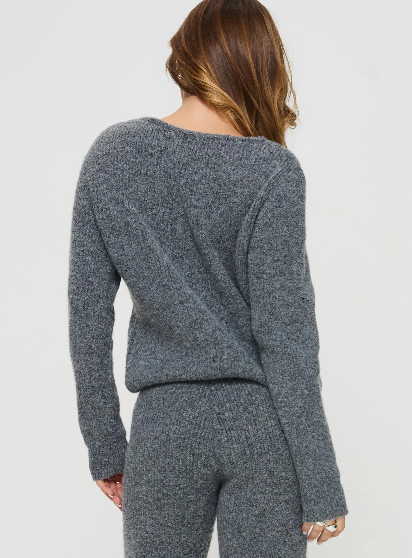 Abrams Rib Knit Crew Sweater Charcoal Marle - Image 5