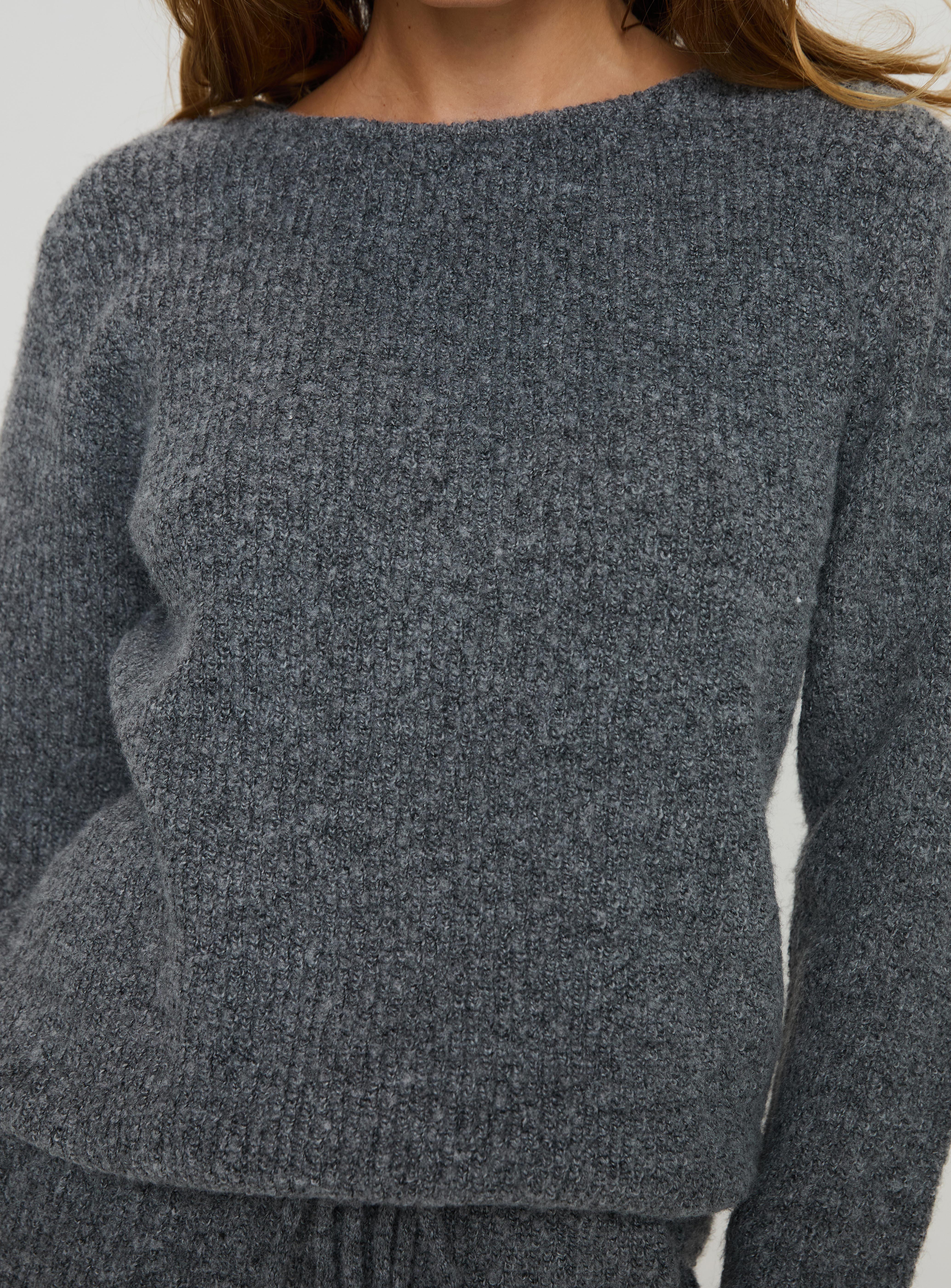 Abrams Rib Knit Crew Sweater Charcoal Marle - Image 6