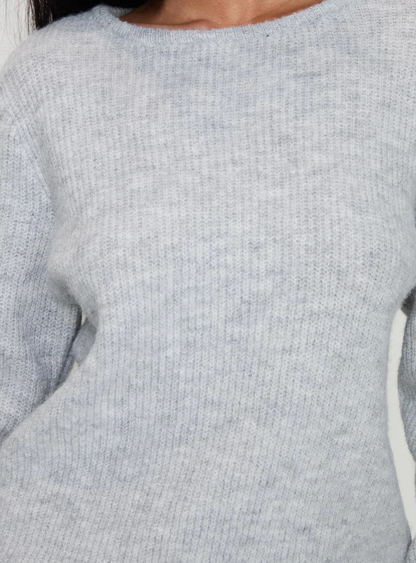 Abrams Rib Knit Crew Sweater Grey Marle - Image 6