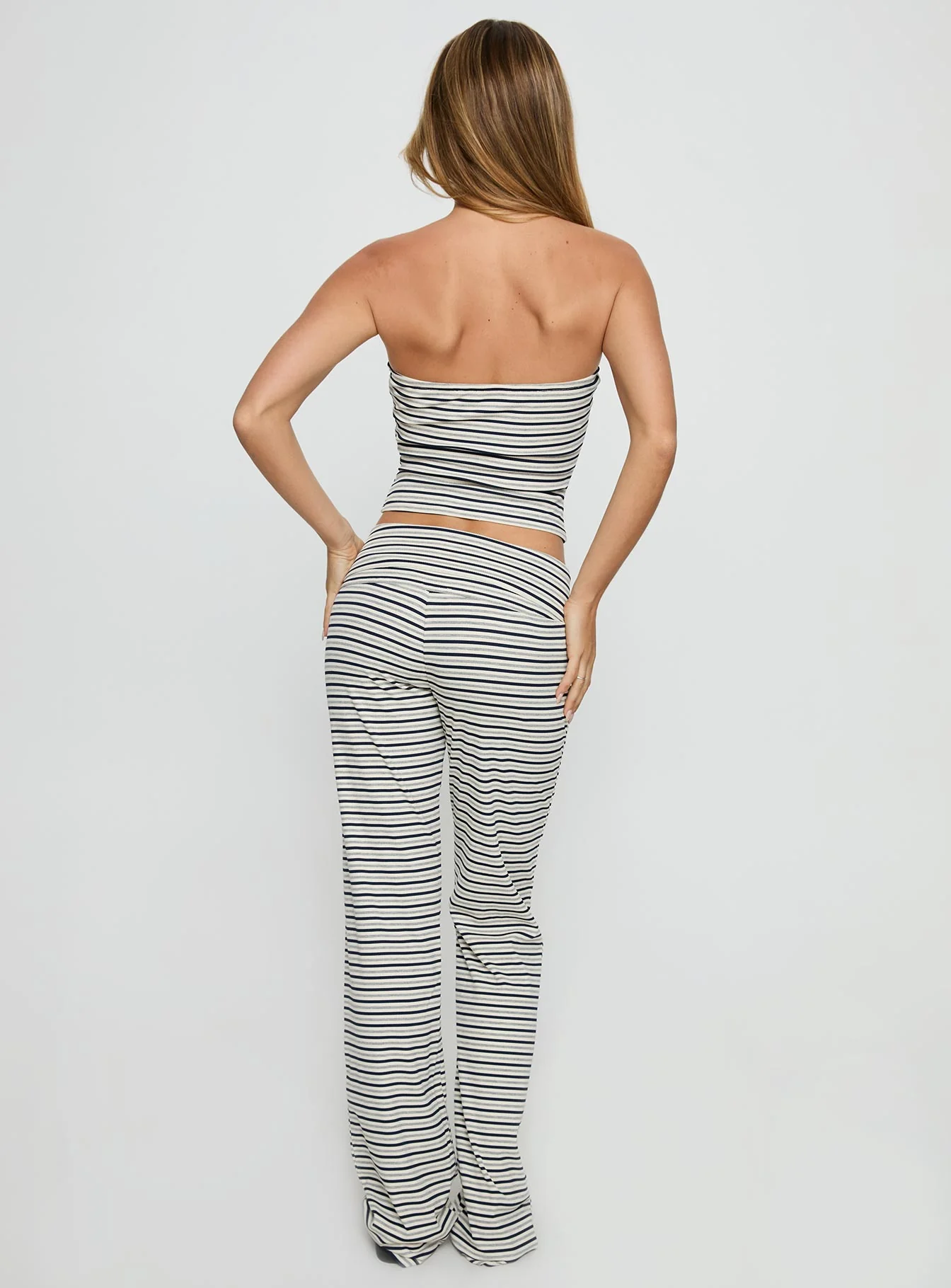 Ace Of Spades Strapless Set Navy / Grey Stripe - Image 5
