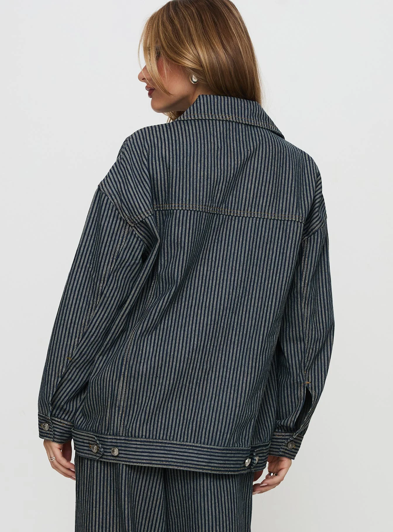 Actually Invested Jacket Denim Stripe - Image 5