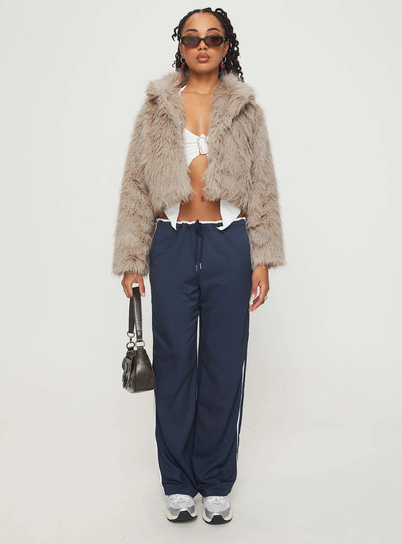 Addie Faux Fur Jacket Mushroom - Image 7