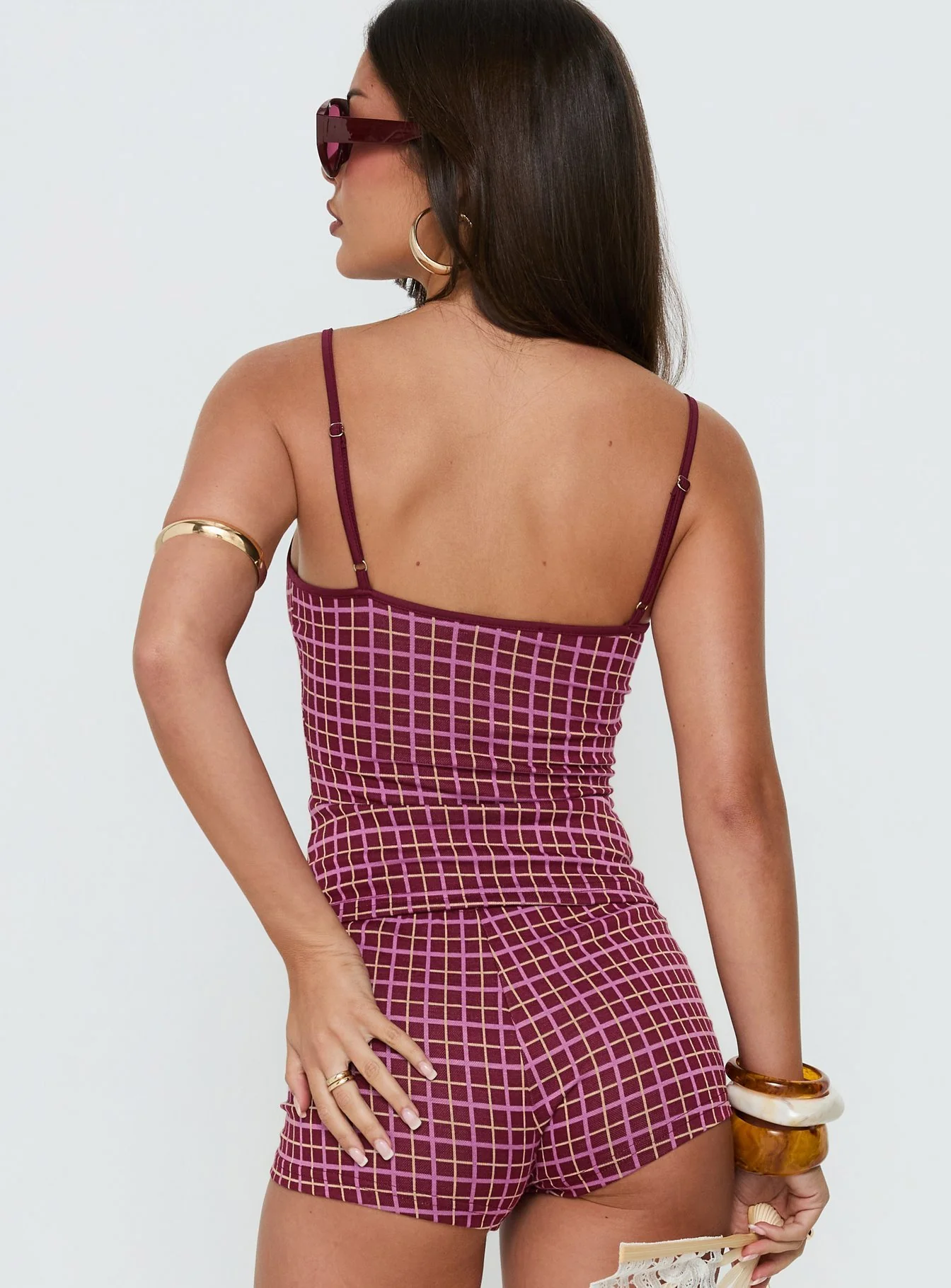 Aderis Cami Top Red Check - Image 5