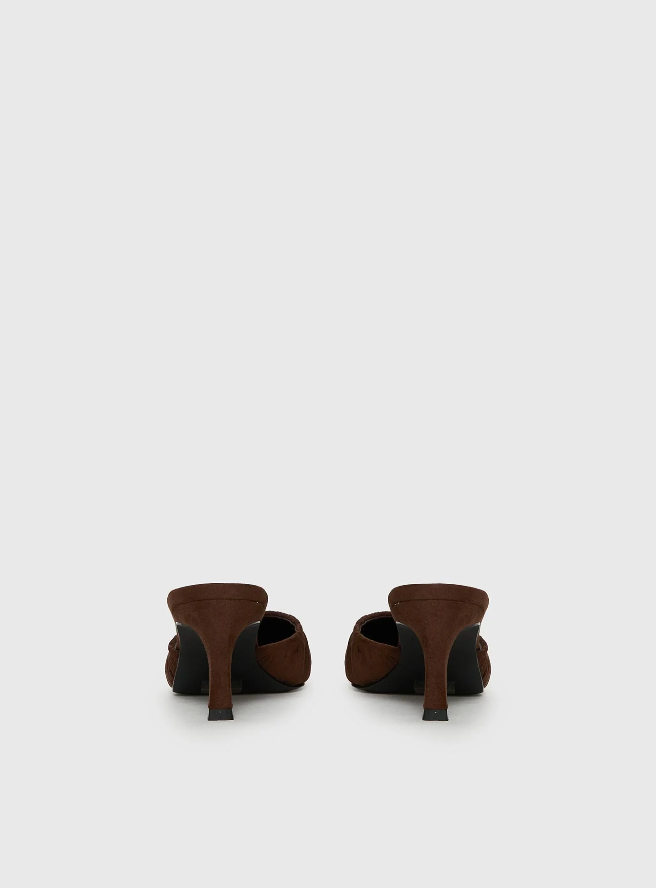 Admiration Pointed Toe Faux Suede Heels Brown - Image 4