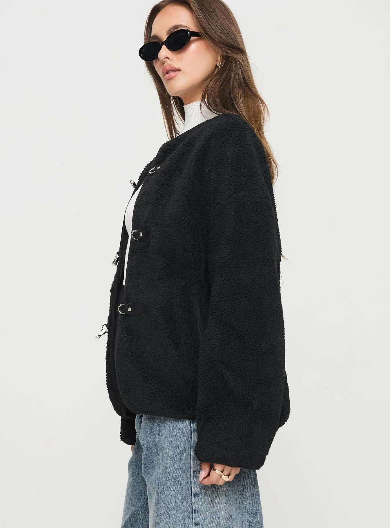 Adylic Teddy Coat Black - Image 4
