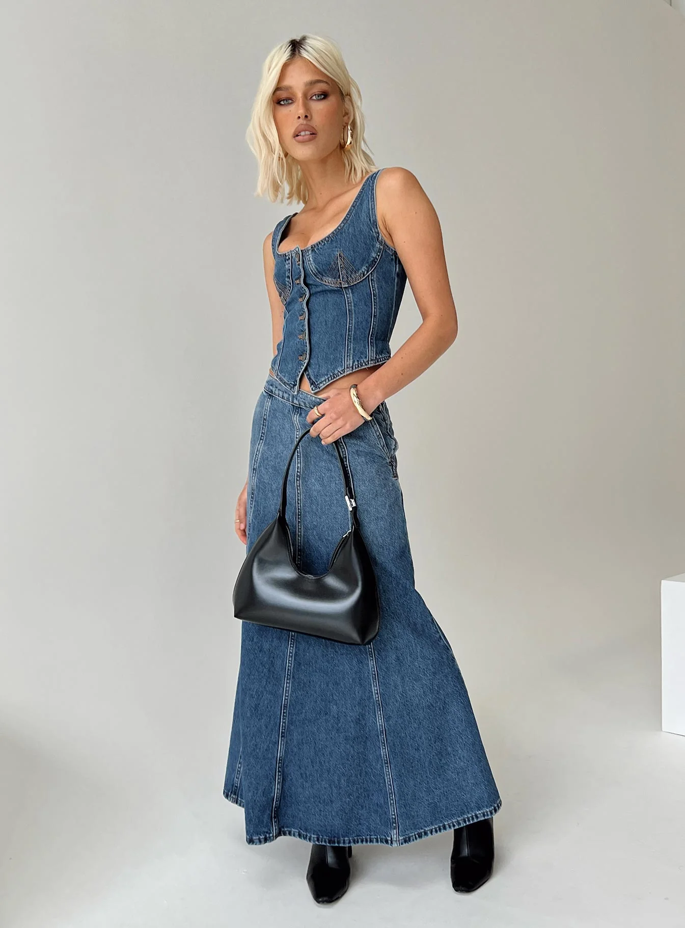 After Hours Corset Top Denim - Image 10