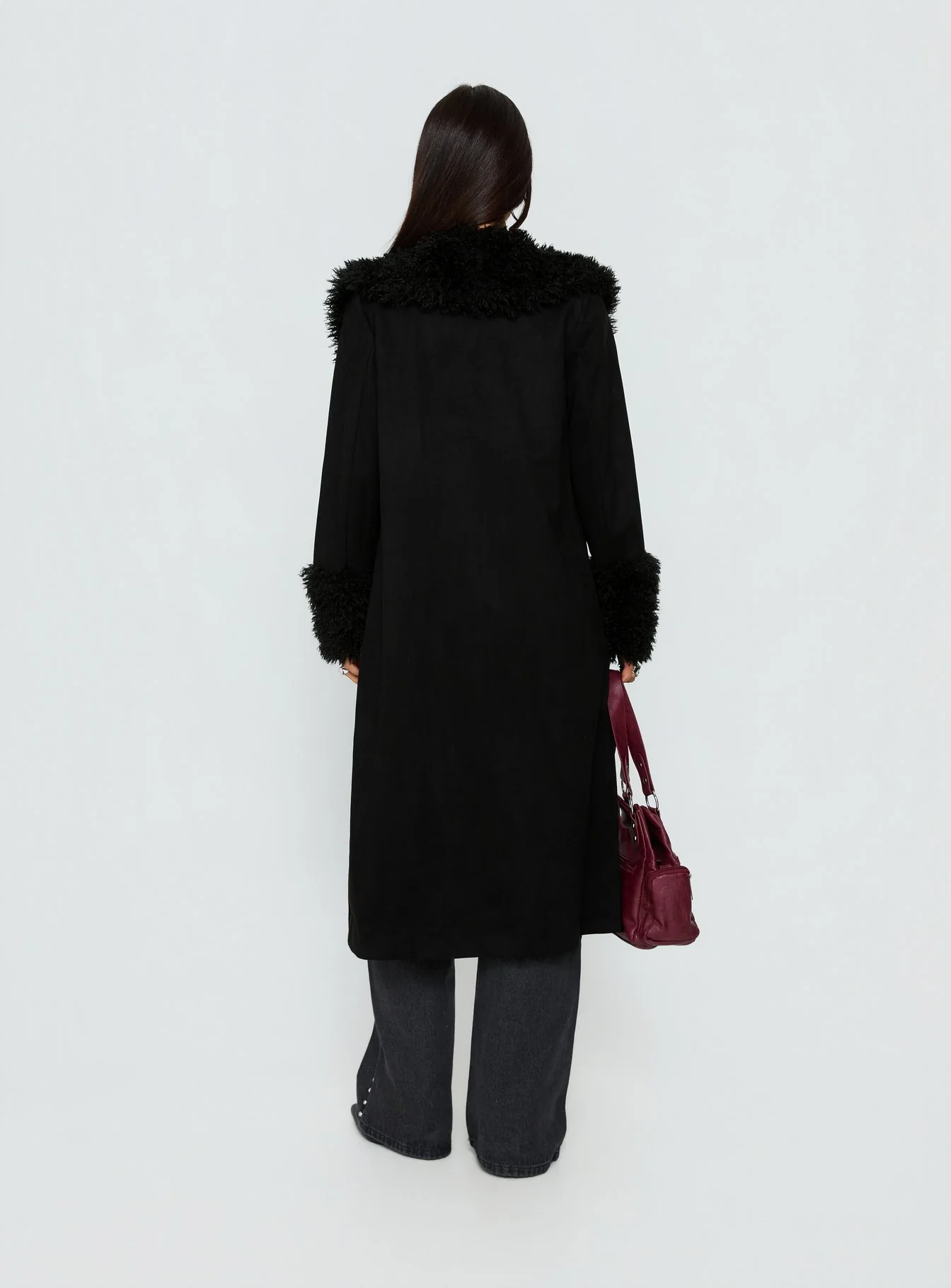 After Party Shearling Jacket Black - Image 5