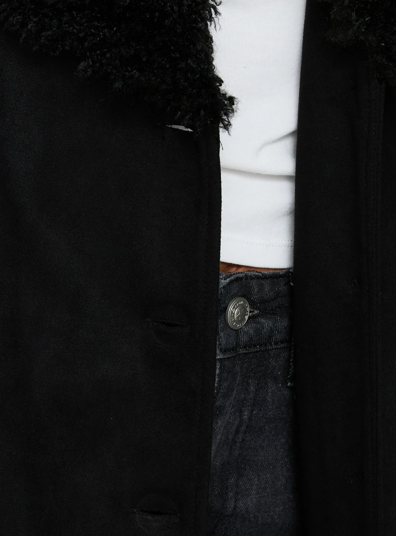 After Party Shearling Jacket Black - Image 7