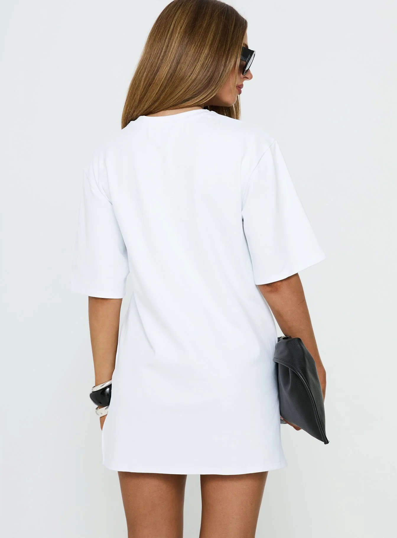 Agnessa Ruched Detail Mini Dress White - Image 5