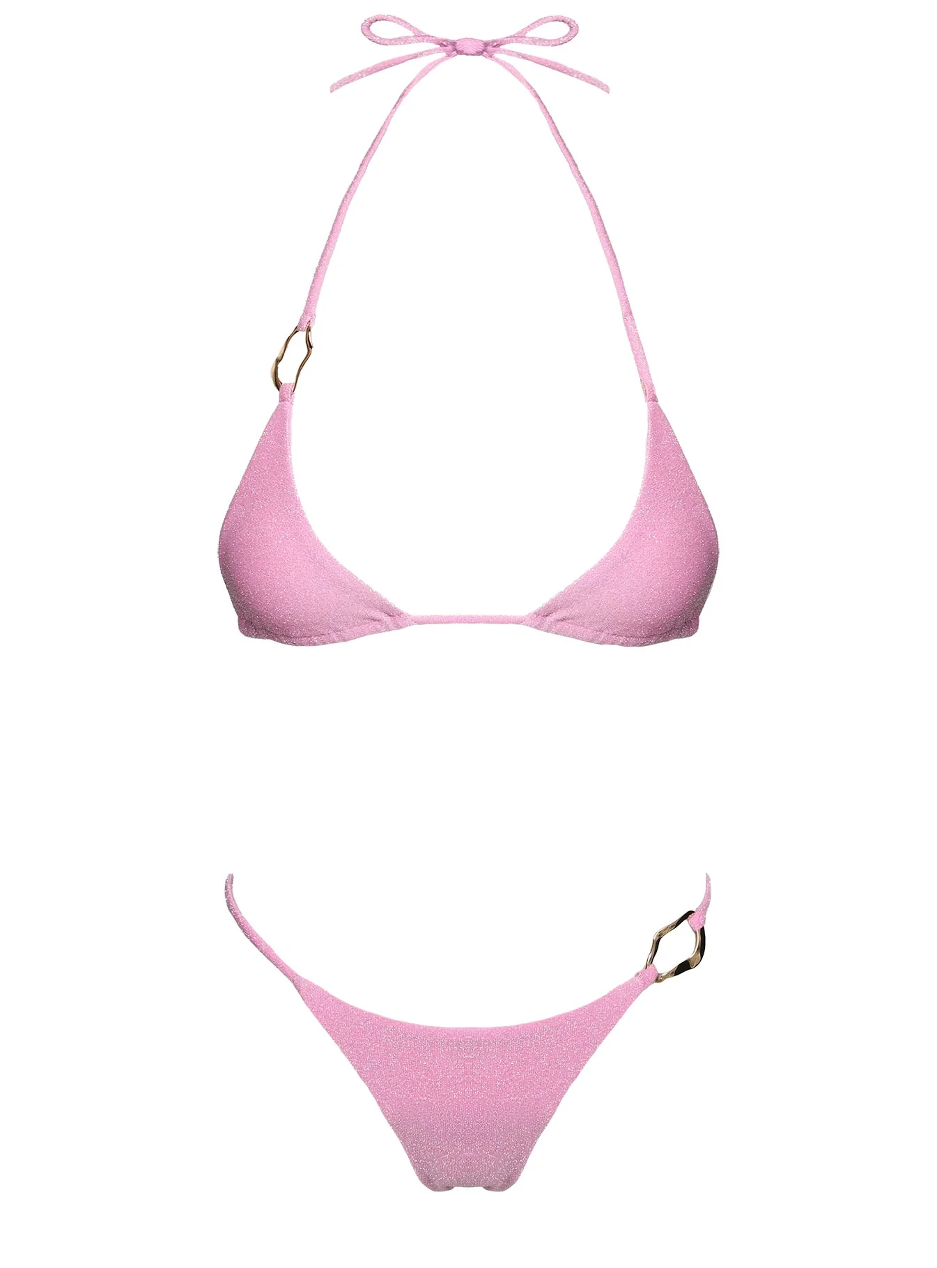 Aimi Glitter Tie Side Bikini Bottoms Pink - Image 8