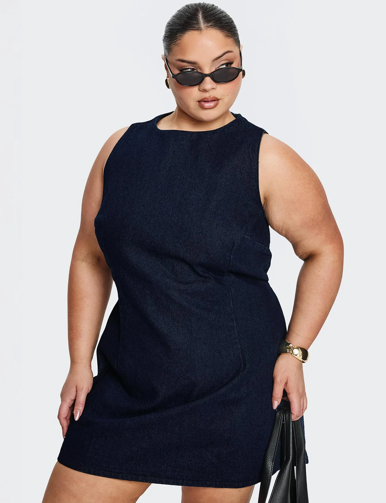 Ainsleigh Shift Denim Playsuit Dark Wash Curve