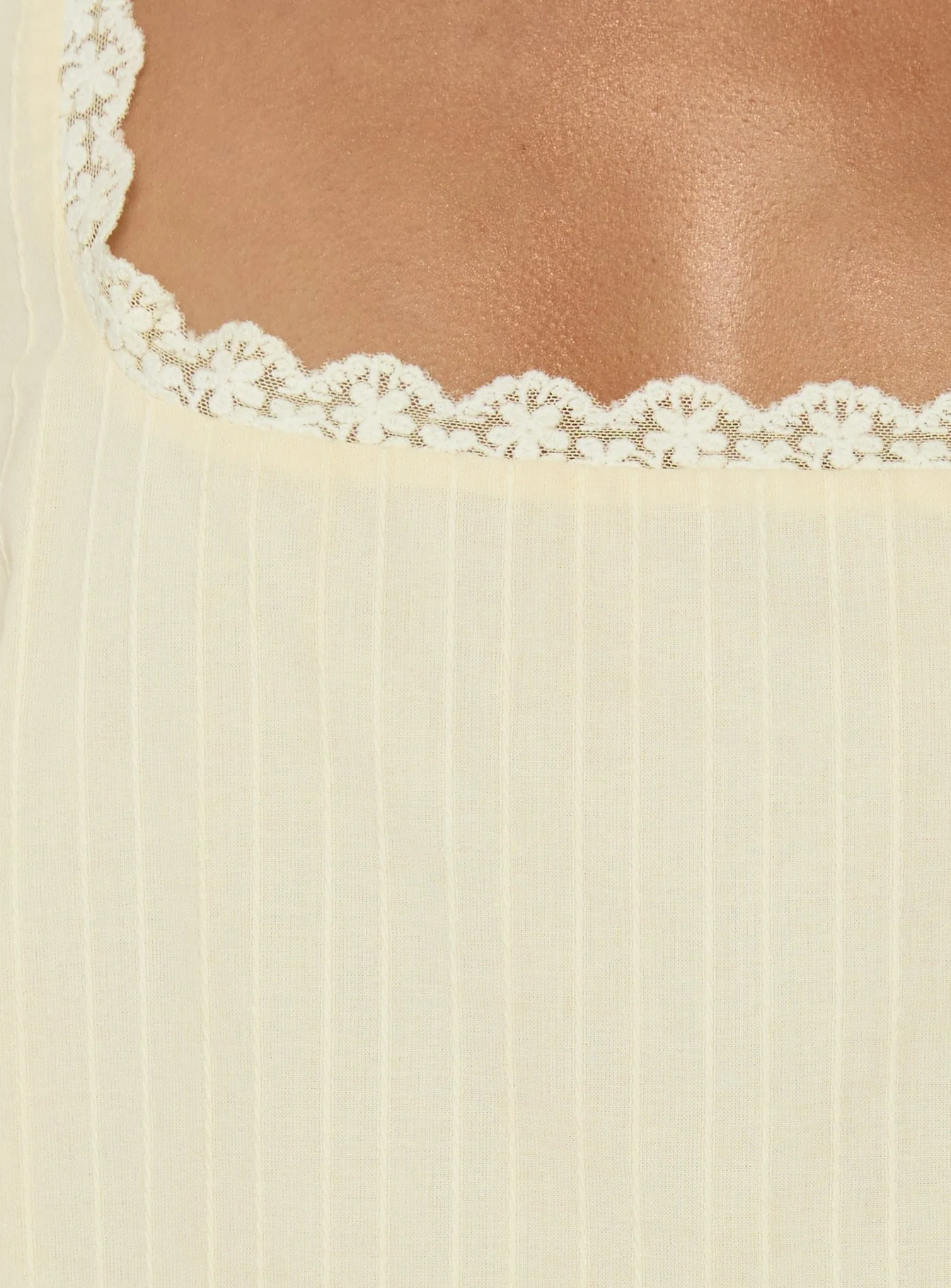 Alanah Lace Trim Top Lemon - Image 6