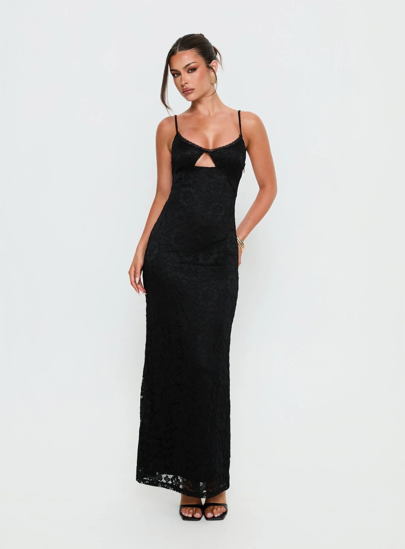 Alannis Lace Maxi Dress Black - Image 3