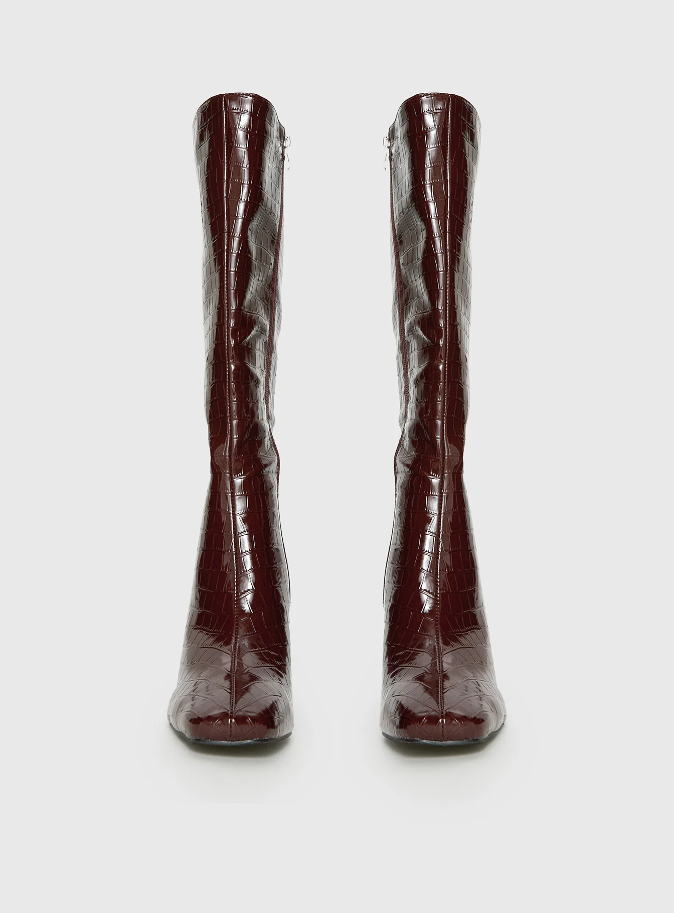 Alexx Knee High Boots Burgundy - Image 3