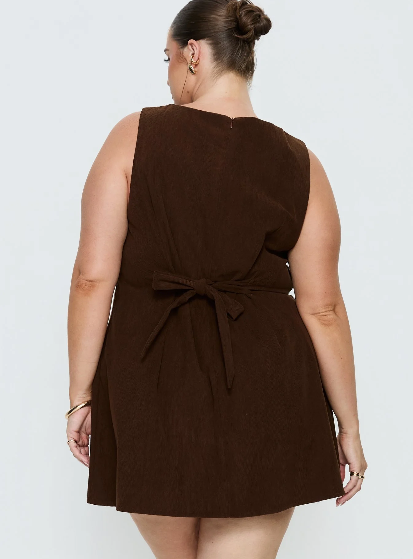 Alfalfa Corduroy Mini Dress Chocolate Curve - Image 4