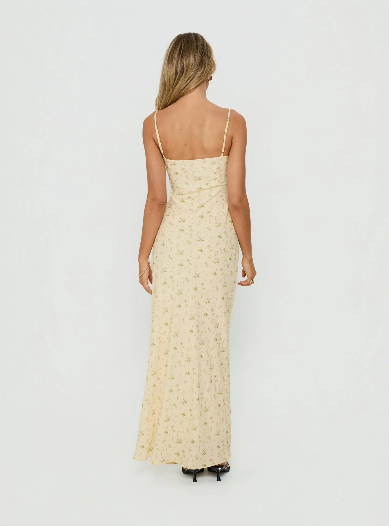 Alliza Square Neck Maxi Dress Yellow Floral - Image 4