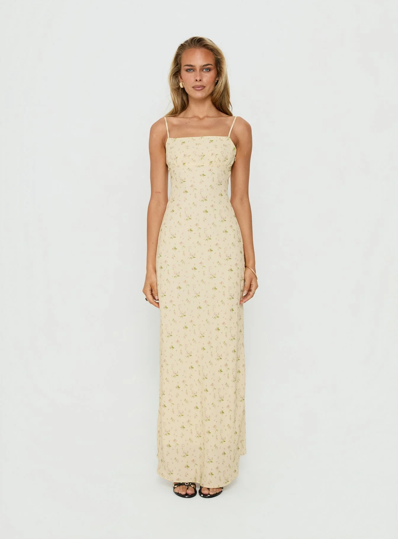 Alliza Square Neck Maxi Dress Yellow Floral - Image 6