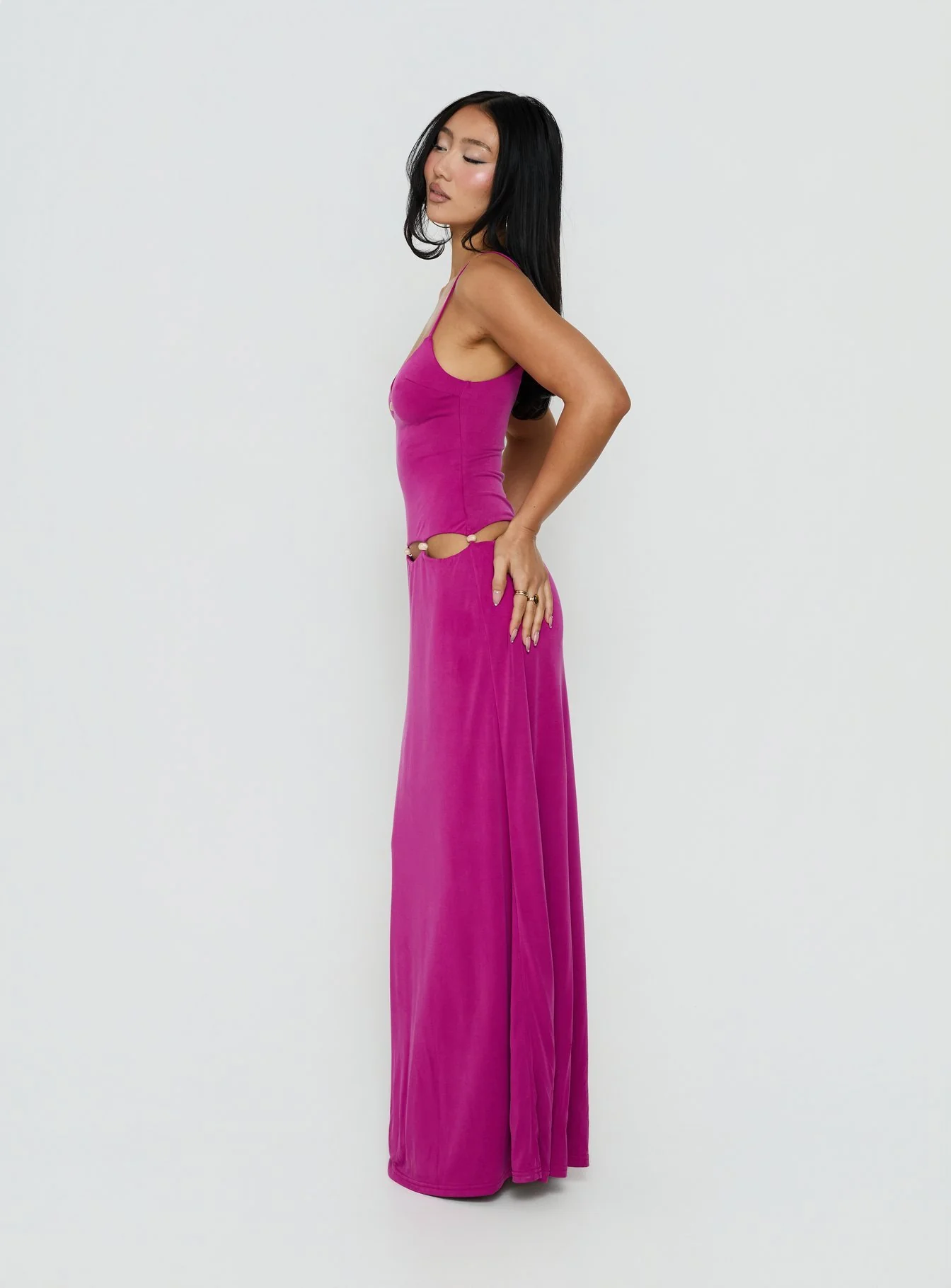 Allspice Beaded Maxi Dress Plum - Image 3
