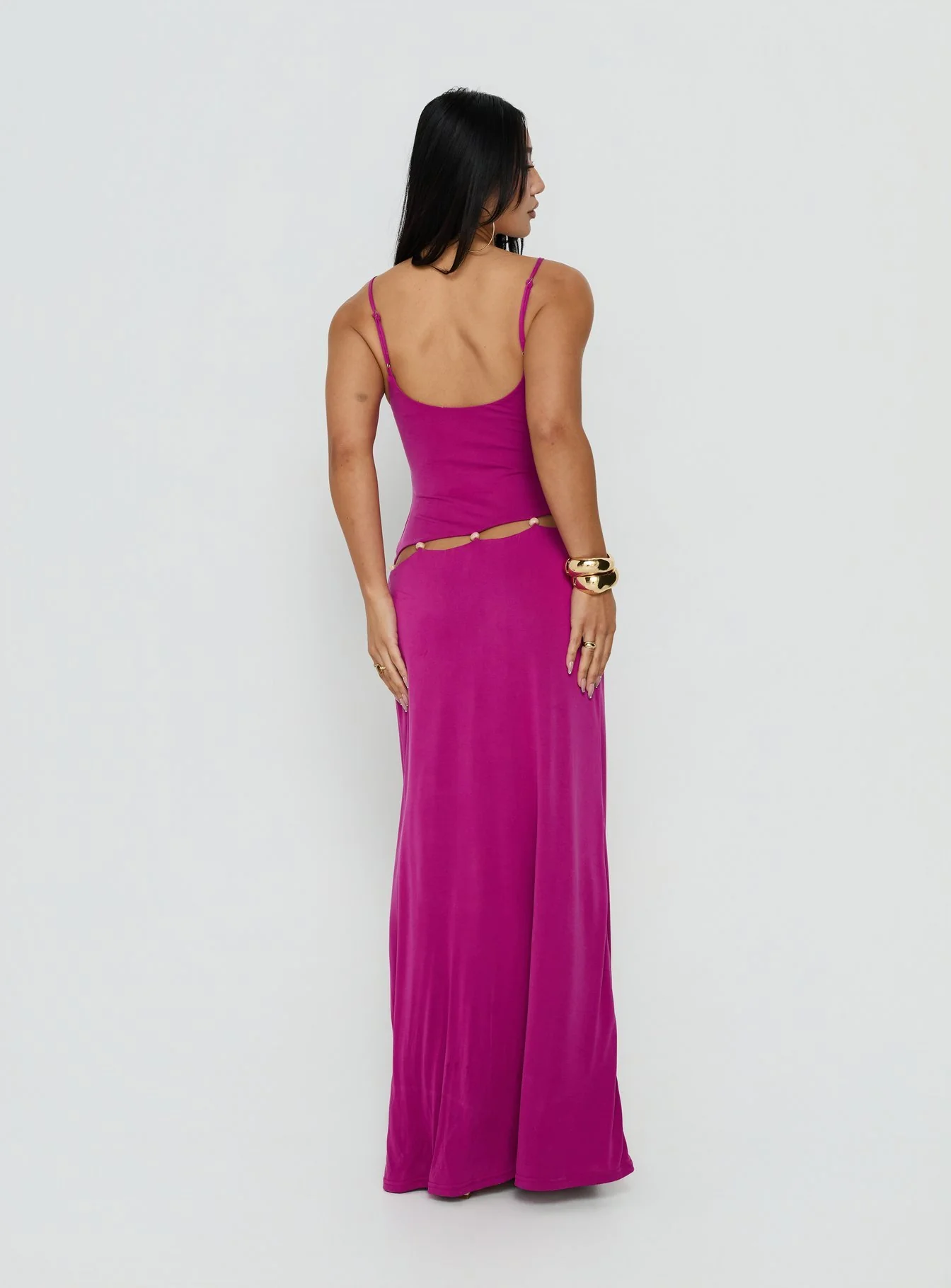 Allspice Beaded Maxi Dress Plum - Image 4