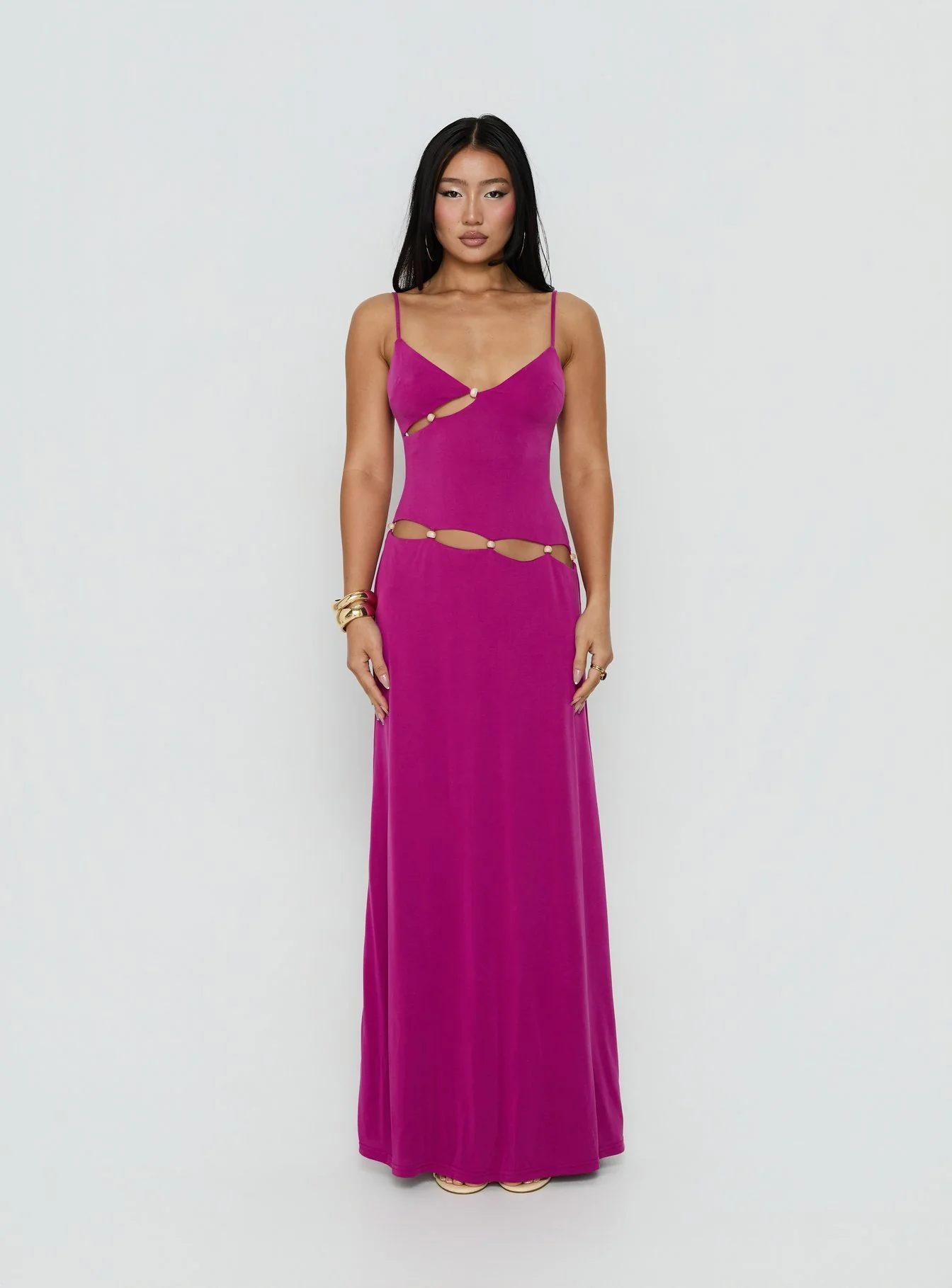 Allspice Beaded Maxi Dress Plum - Image 6