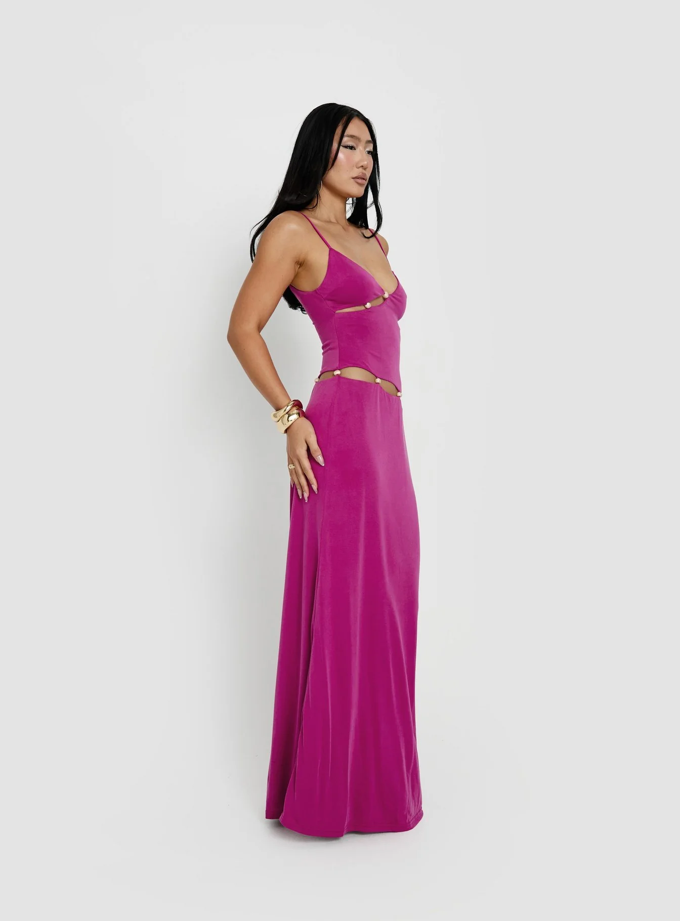 Allspice Beaded Maxi Dress Plum - Image 7