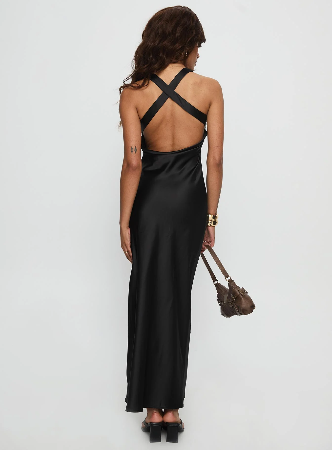 Alter Egos Drape Maxi Dress Black - Image 5