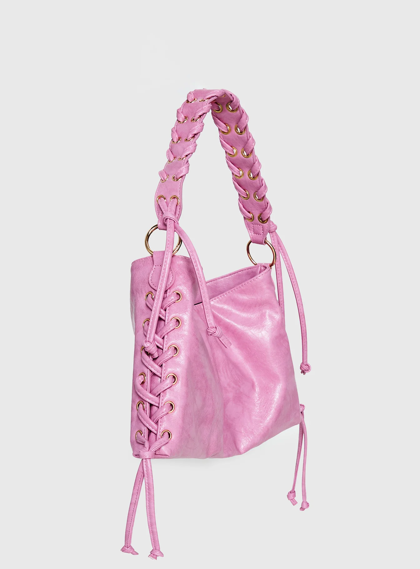 Amadea Tie Detail Shoulder Bag Pink - Image 3