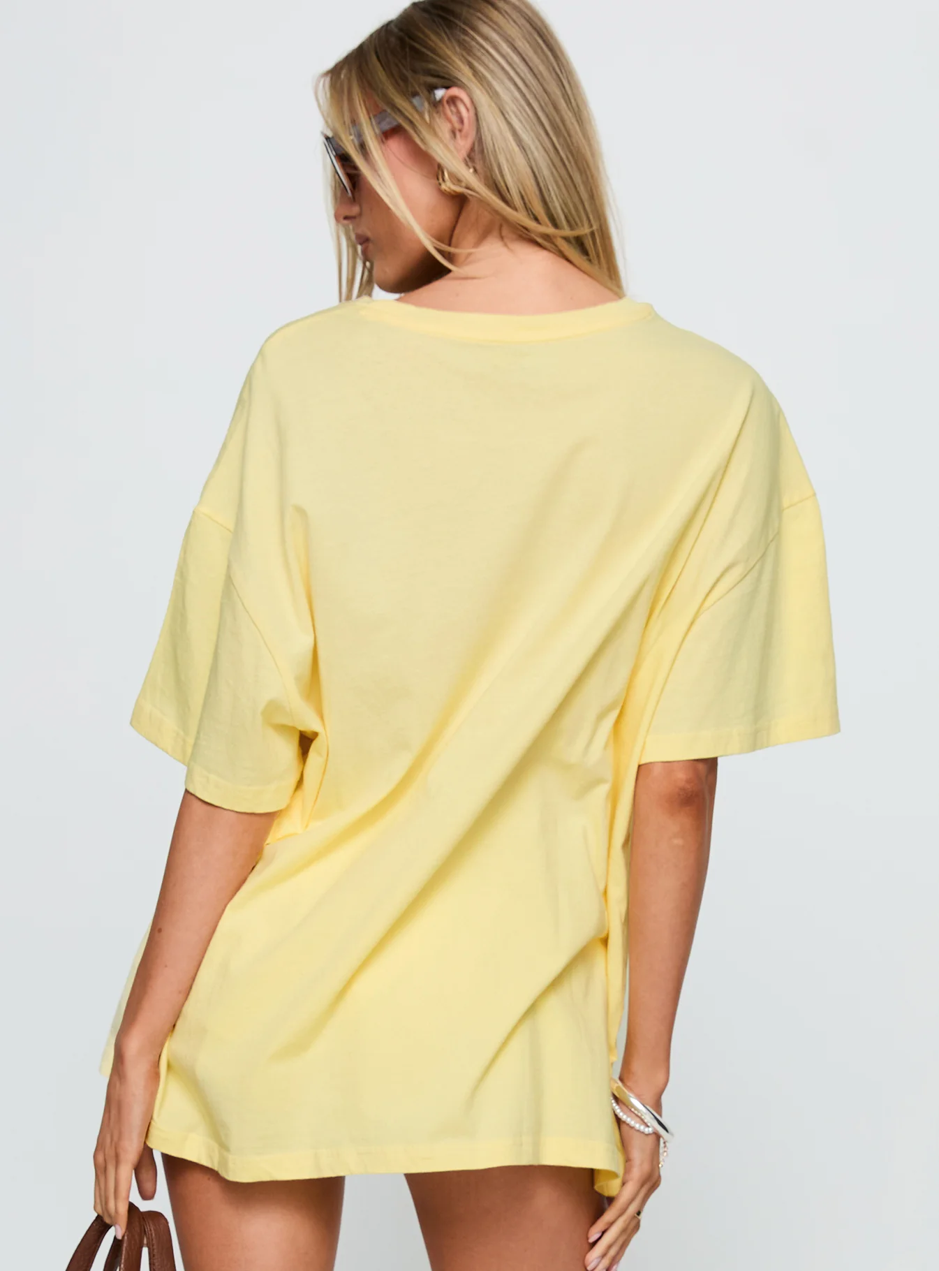 Amalfi Coast Oversized Graphic Tee Pastel Yellow - Image 5