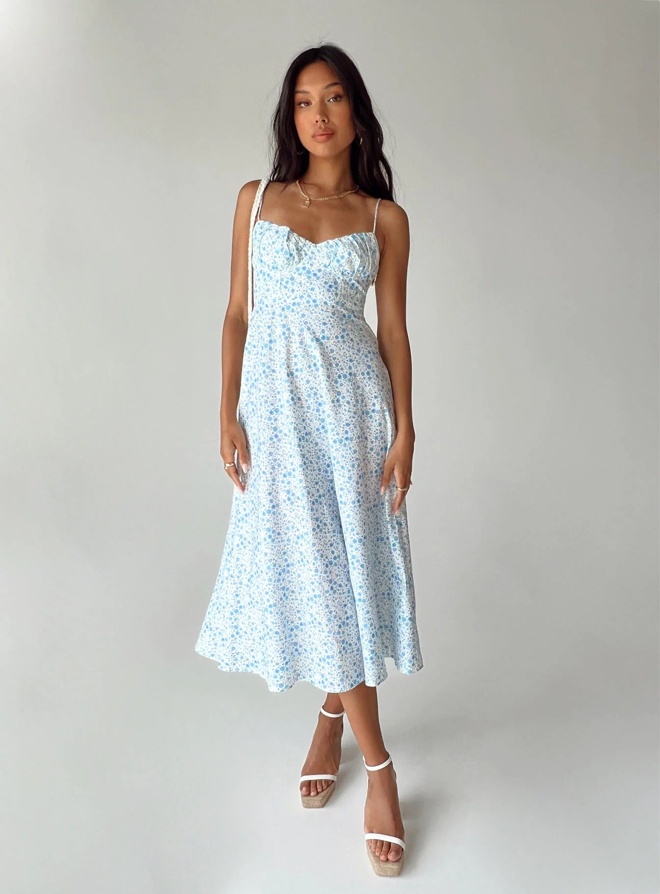 Amara Midi Dress Blue Multi - Image 6