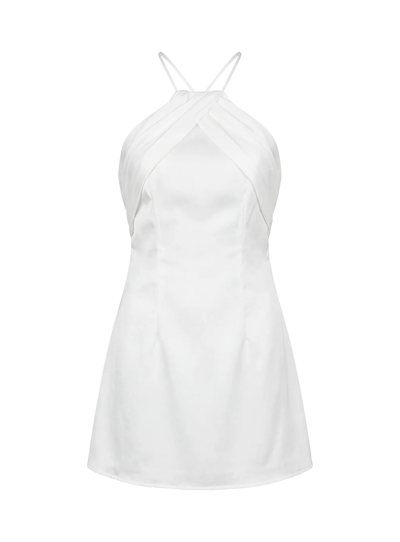 Amberlee Ruched Mini Dress White - Image 8
