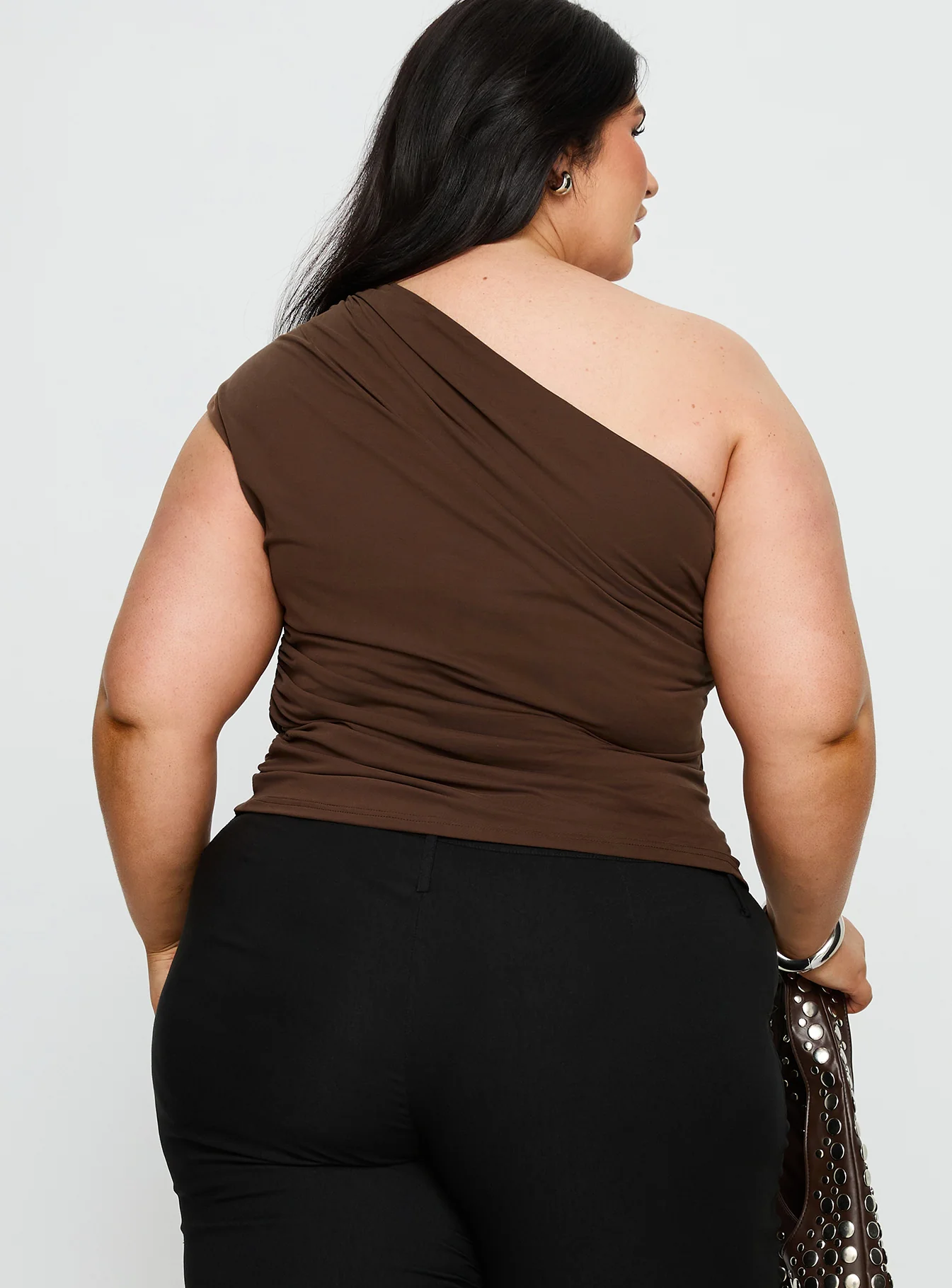 Amelyn One Shoulder Top Brown Curve - Image 4