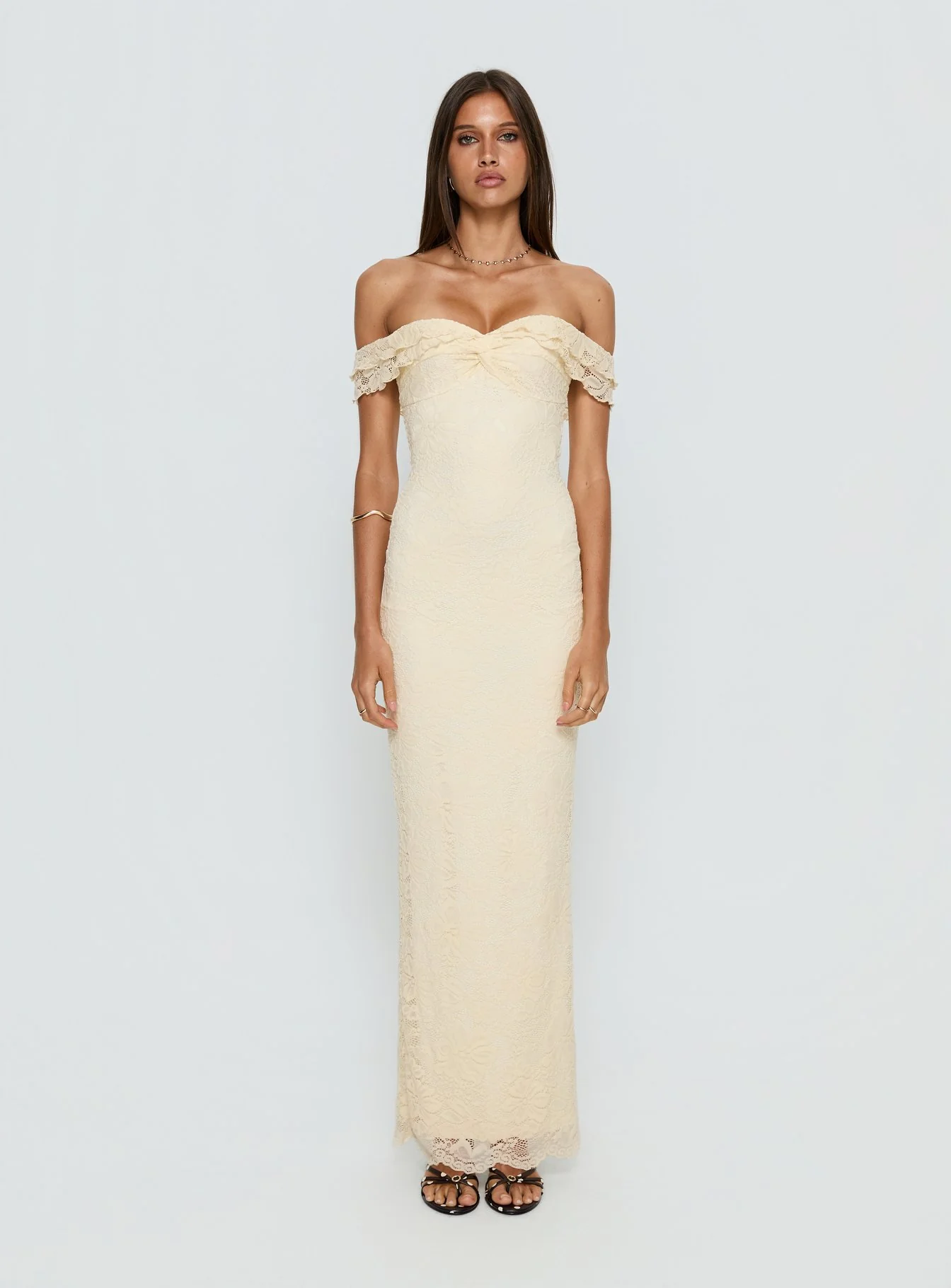Anabeila Strapless Maxi Dress Lemon - Image 6