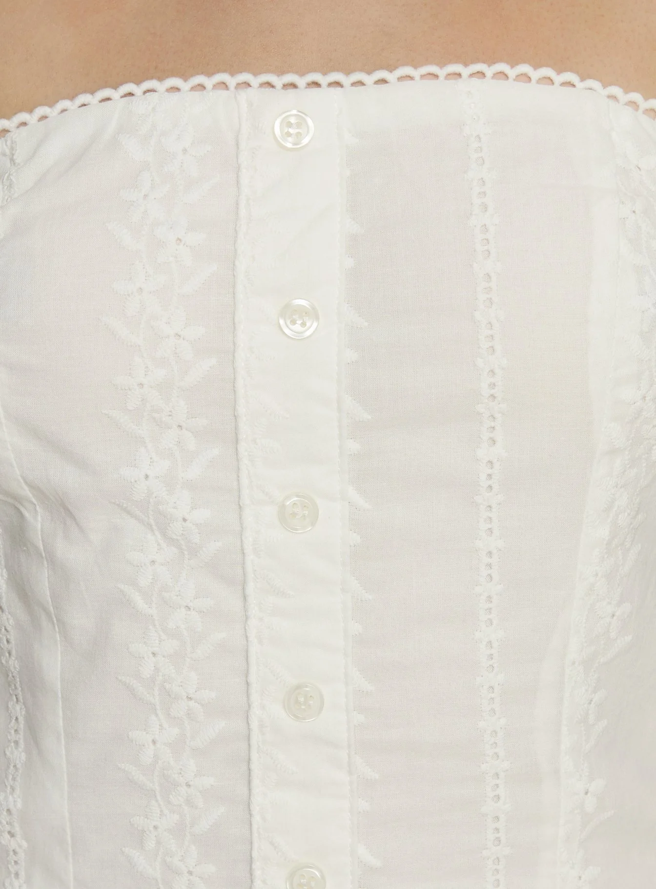 Analiese Strapless Anglaise Mini Dress White - Image 6