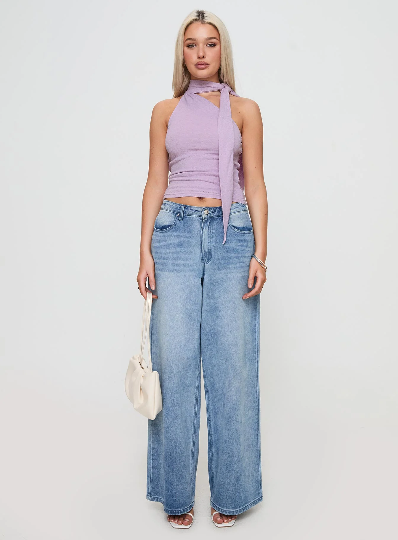 Anderstone Neck Tie Top Purple - Image 7
