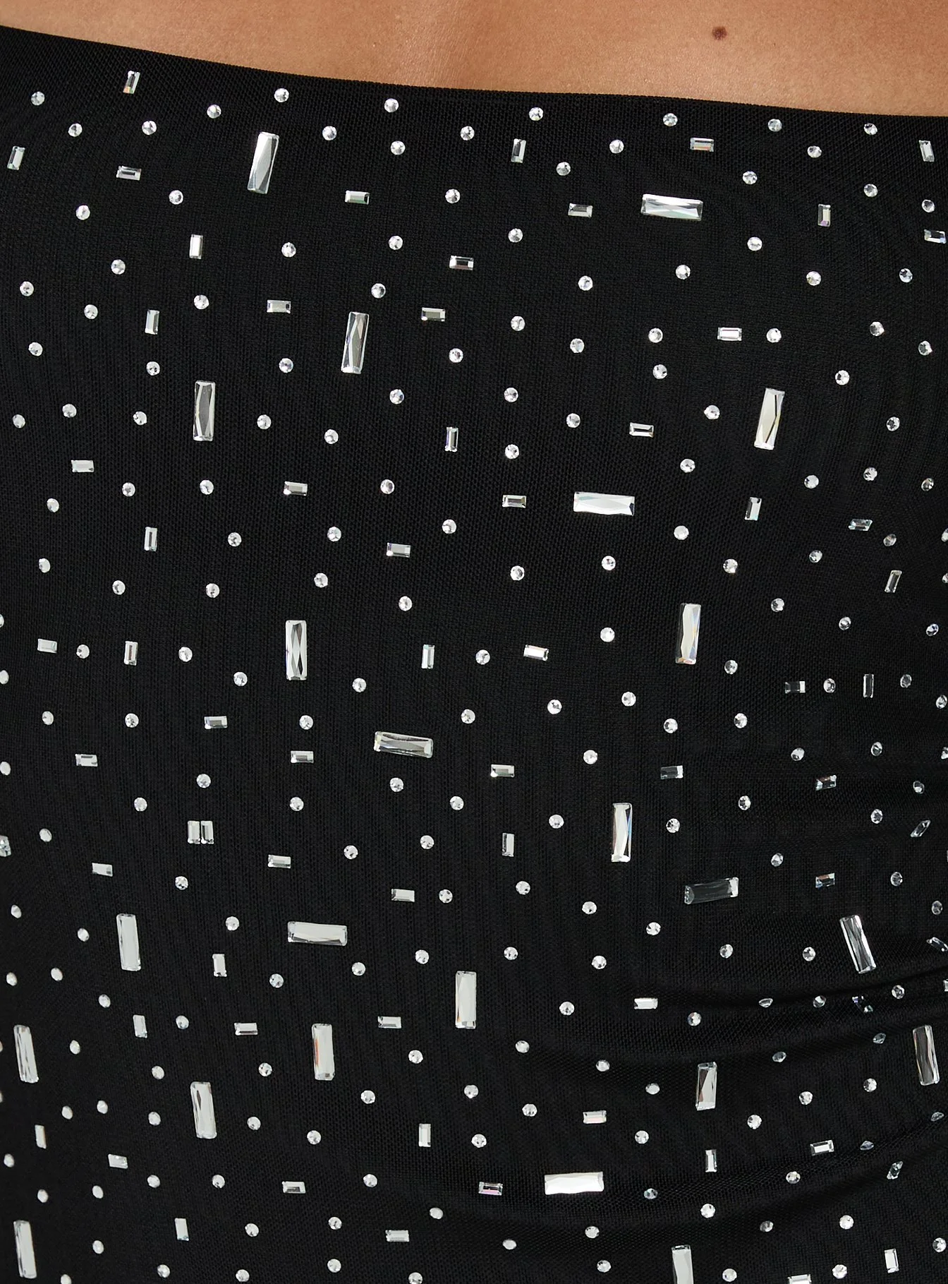 Anestassia Embellished Mini Dress Black - Image 6