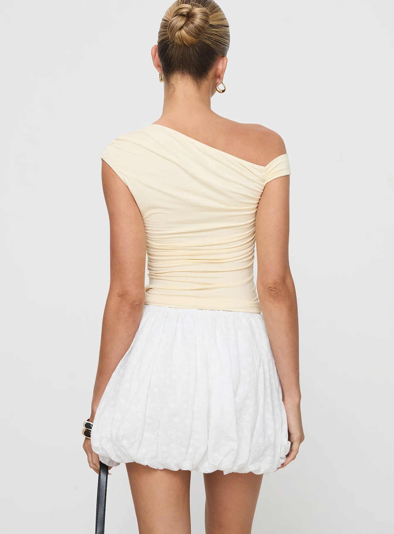 Anglaise Bubble Hem Mini Skirt White - Image 5