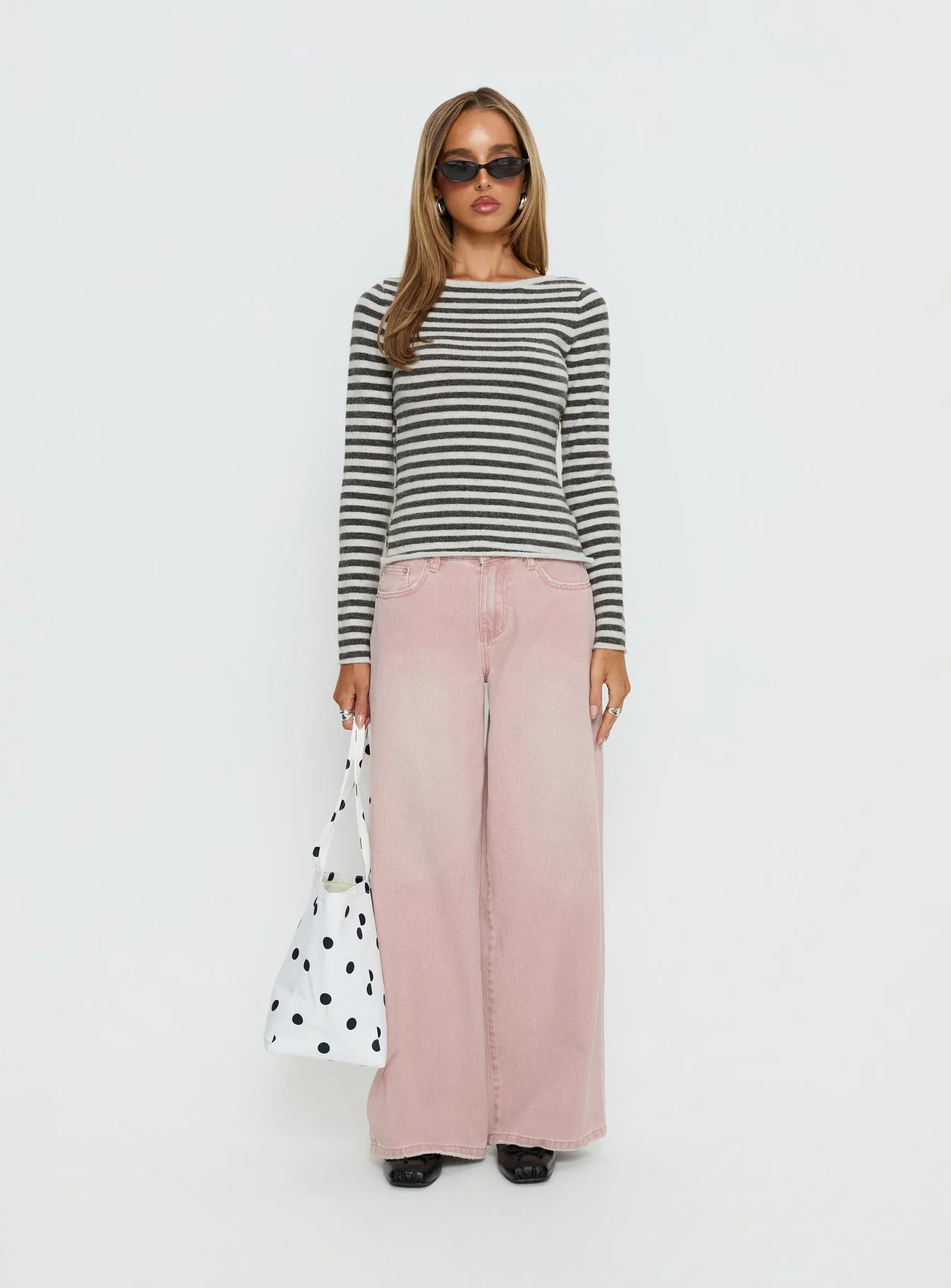 Annalyse Long Sleeve Button Detail Top Stripe - Image 7