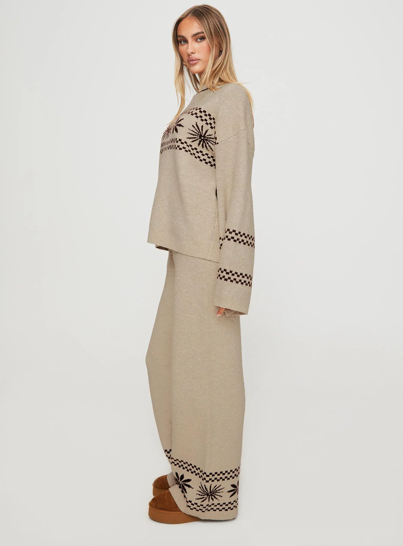 Anok Star Pants Brown / Cream - Image 4