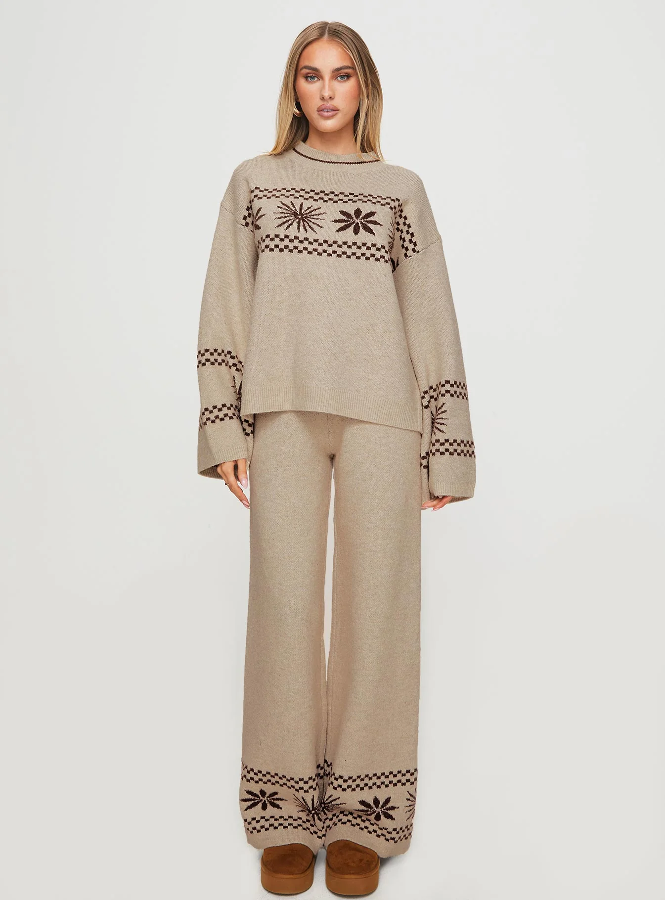 Anok Star Pants Brown / Cream - Image 7