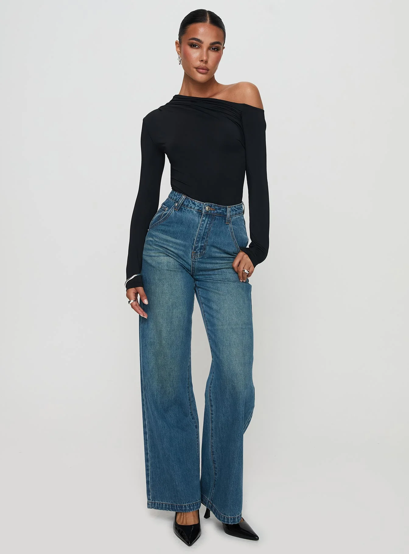 Antilles One Shoulder Bodysuit Black - Image 3