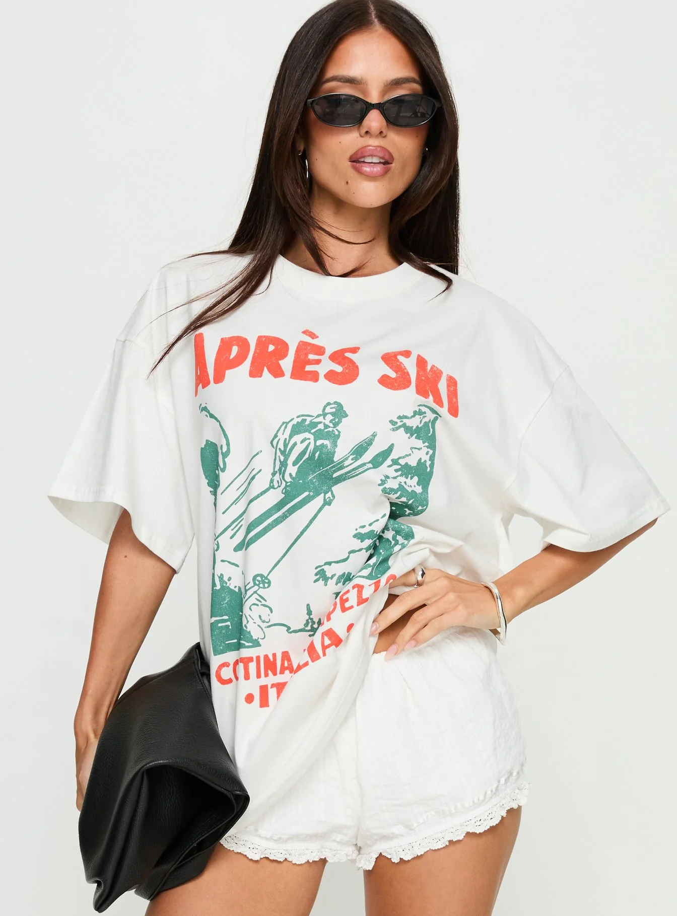 Apres Ski Italia Oversized Graphic Top White - Image 2