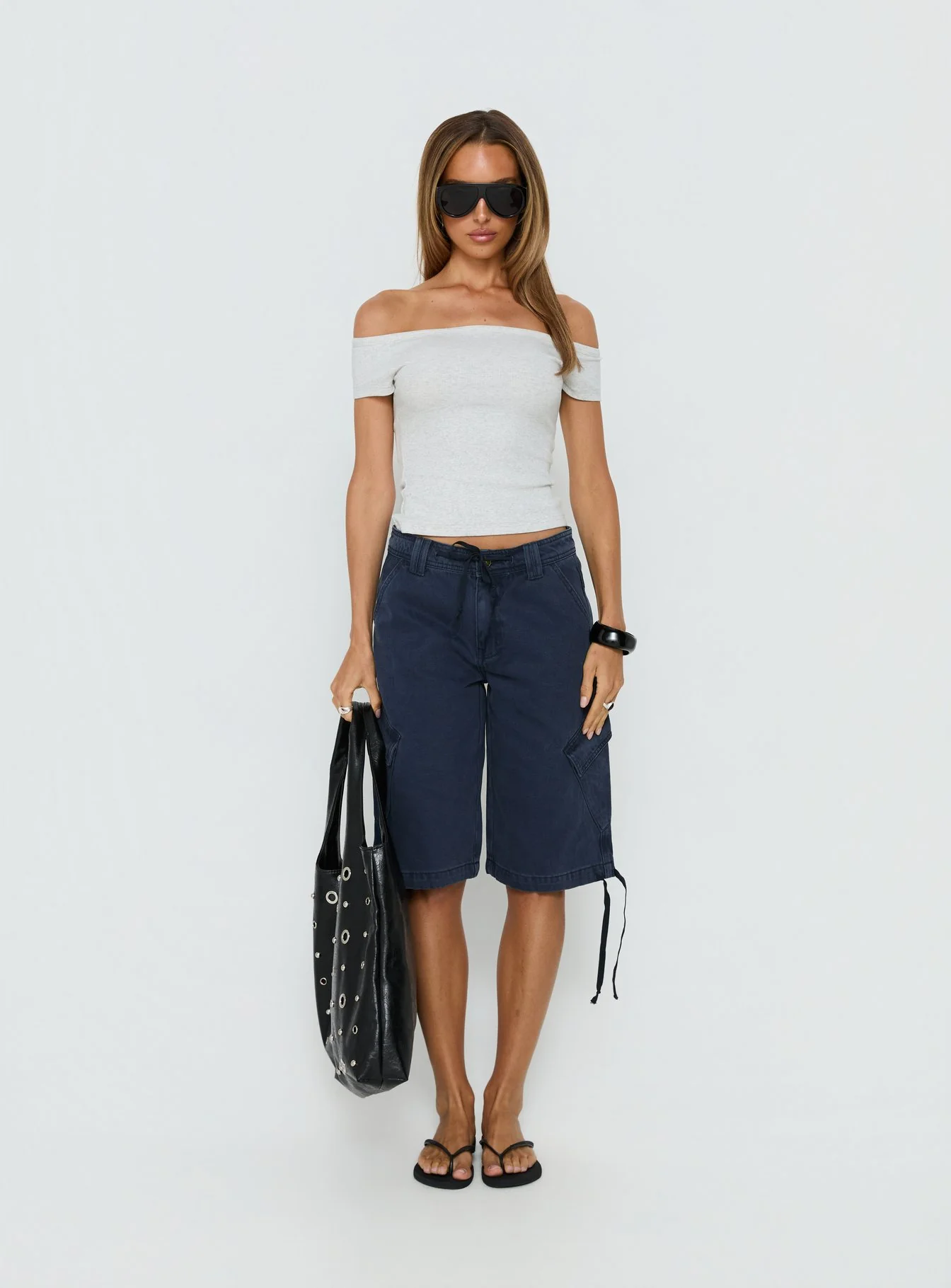 Apres Tie Waist Jorts Navy - Image 8