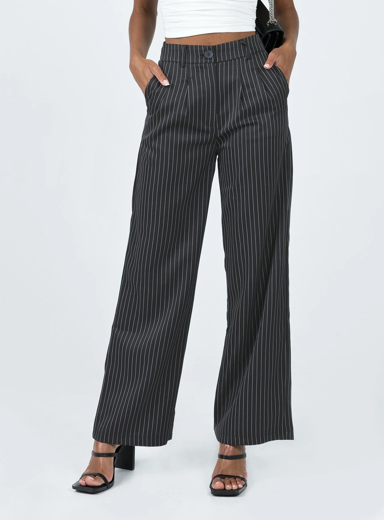 Archer Pants Pinstripe Black - Image 2