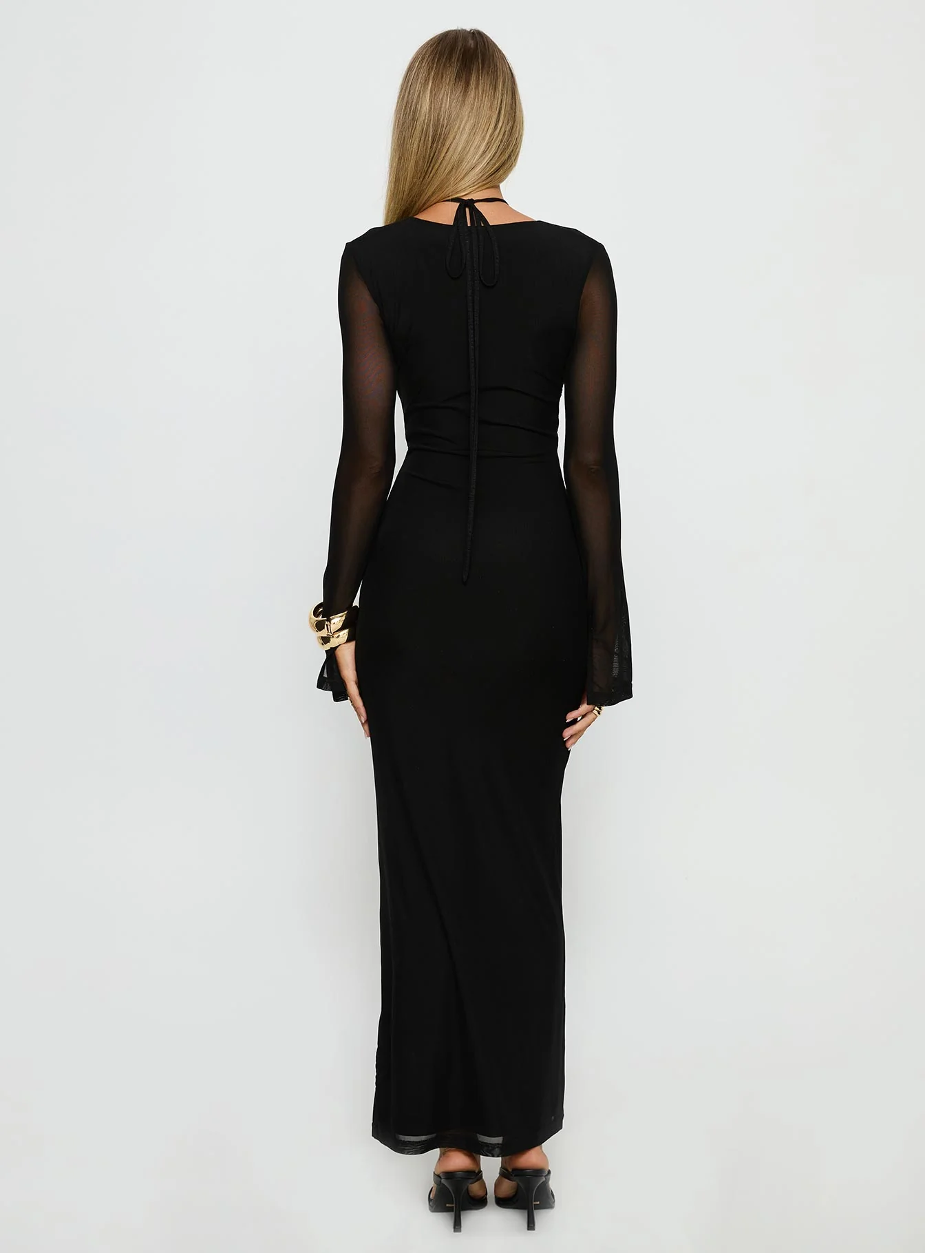 Ariadna Cut Out Long Sleeve Maxi Dress Black - Image 5