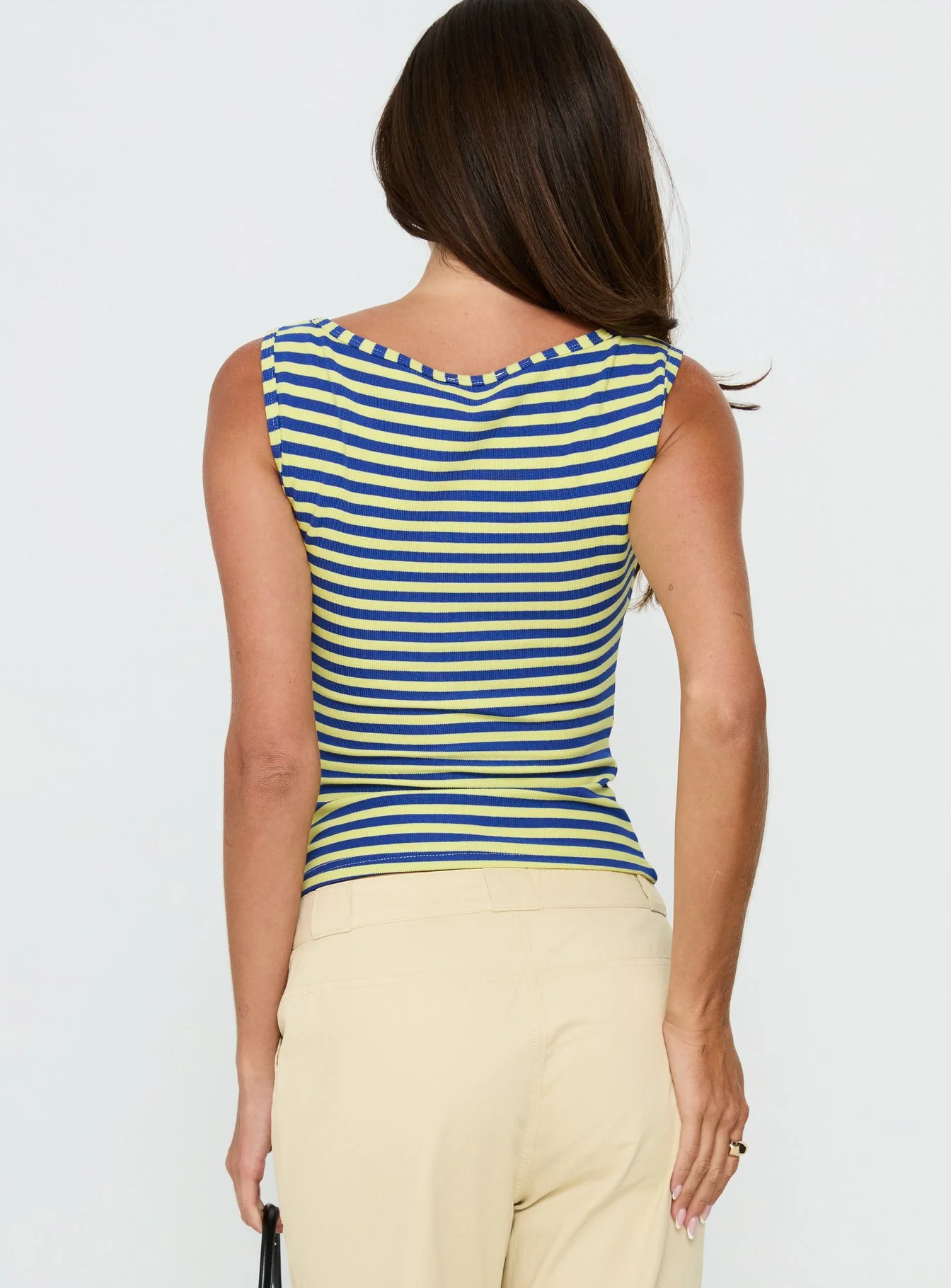 Arivelle Tank Top Blue / Yellow Stripe - Image 5
